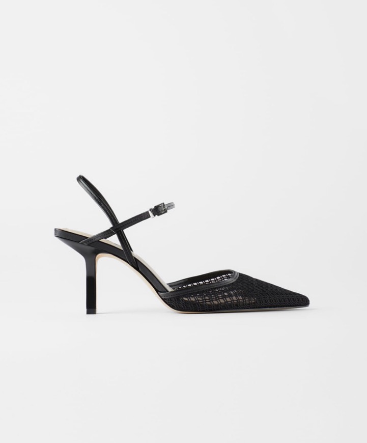 Productos Mesh mid heel slingback shoes