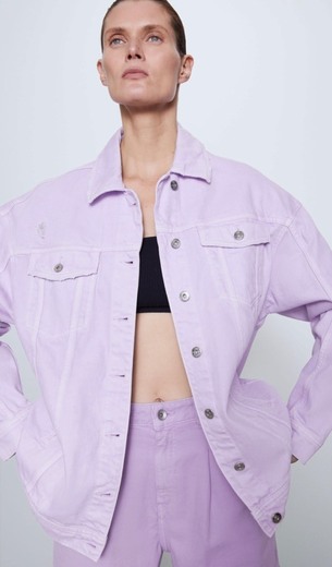 Purple denim jacket 