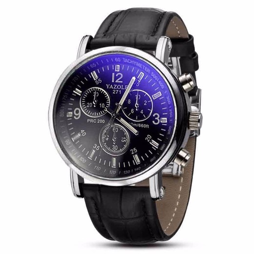 Reloj De Hombre Reloj De Cuarzo Reloj De Cristal Azul Reloj De