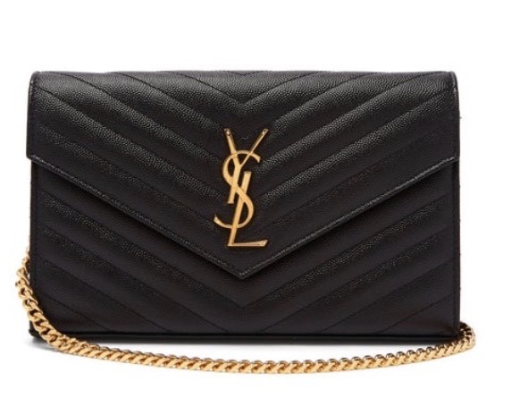 Moda SAINT LAURENT 
Monogram chevron-quilted leather cross-body b