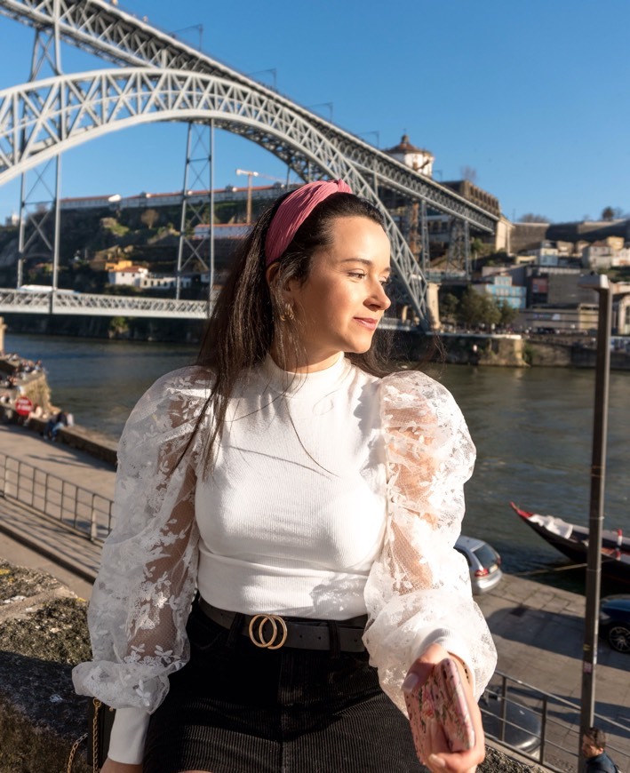 Fashion Blusa com mangas em balão 