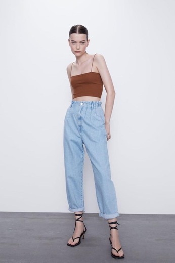 ZARA Crop Top De Alças 