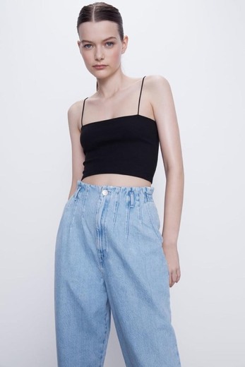 ZARA Crop Top De Alças 