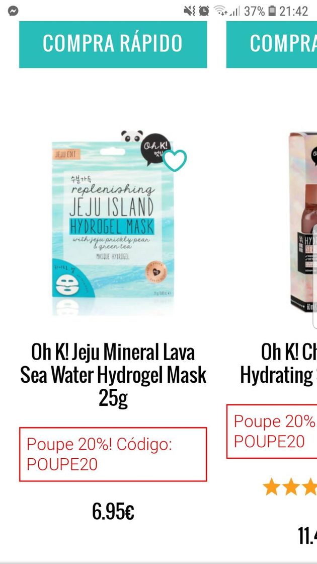 Fashion Oh K! Jeju Mineral Lava Sea Water Hydrogel Mask 25g 