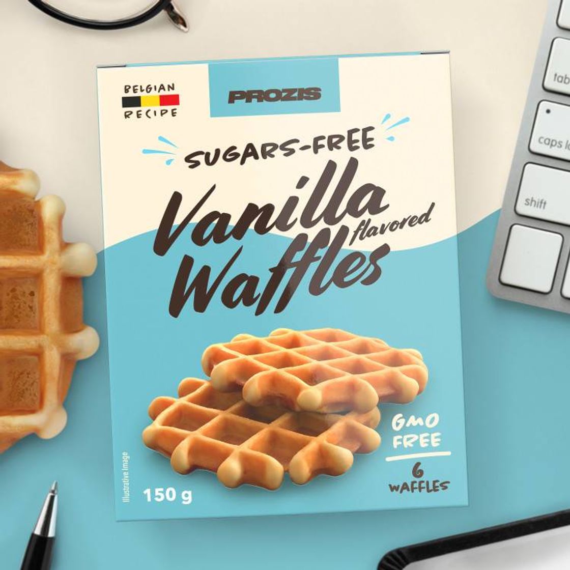 Moda 6 x Waffles com Sabor a Baunilha sem Açúcares 25 g - Prozis