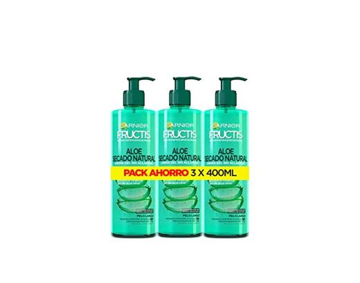 Garnier Fructis Aloe Secado Natural Crema Gel sin Aclarado - 3 Recipientes