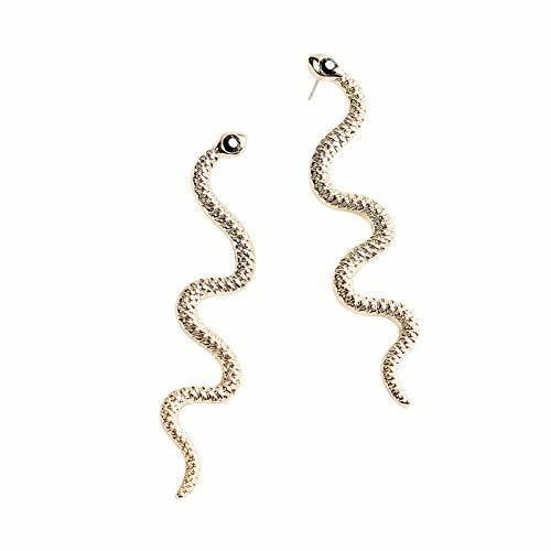 GuDeKe Accesorios de joyería de las mujeres Aretes de serpiente Pendientes largos