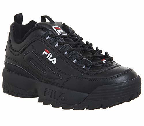 Fashion Fila Disruptor 2 Premium Mujeres Zapatillas Black White Red