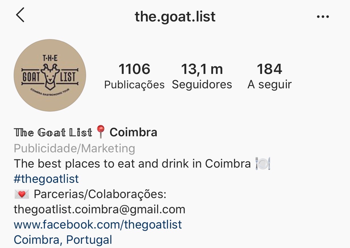 Restaurants Instagram de restaurantes em Coimbra 