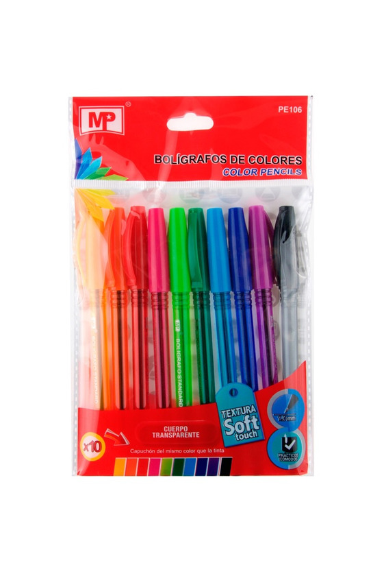 Producto BOLIGRAFOS 1.0MM 10 COLORES ESCRITURA SUAVE MP