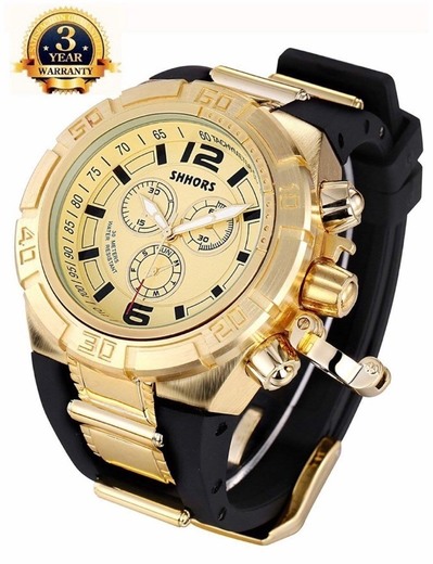 Relógio Trustworthy Big Size Gold-Tone