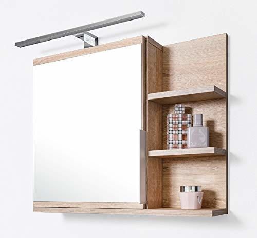DOMTECH Dom Tech Espejo de baño con estantes y LED Iluminación