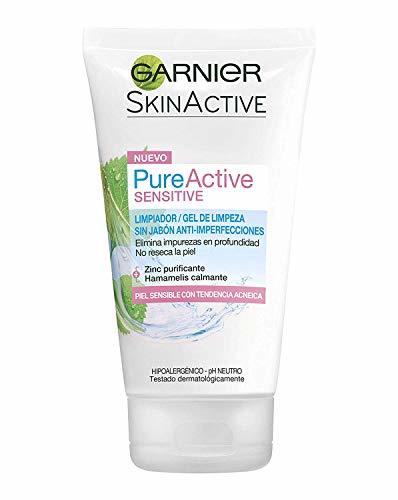 Producto Garnier Skin Active Pure Active Sensitive Limpiador sin Jabón Anti-Imperfecciones para Pieles