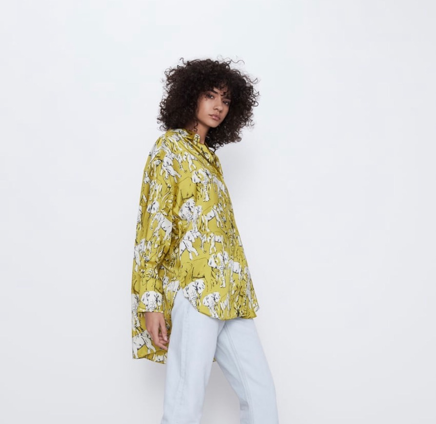 Moda Camisa estampada oversize