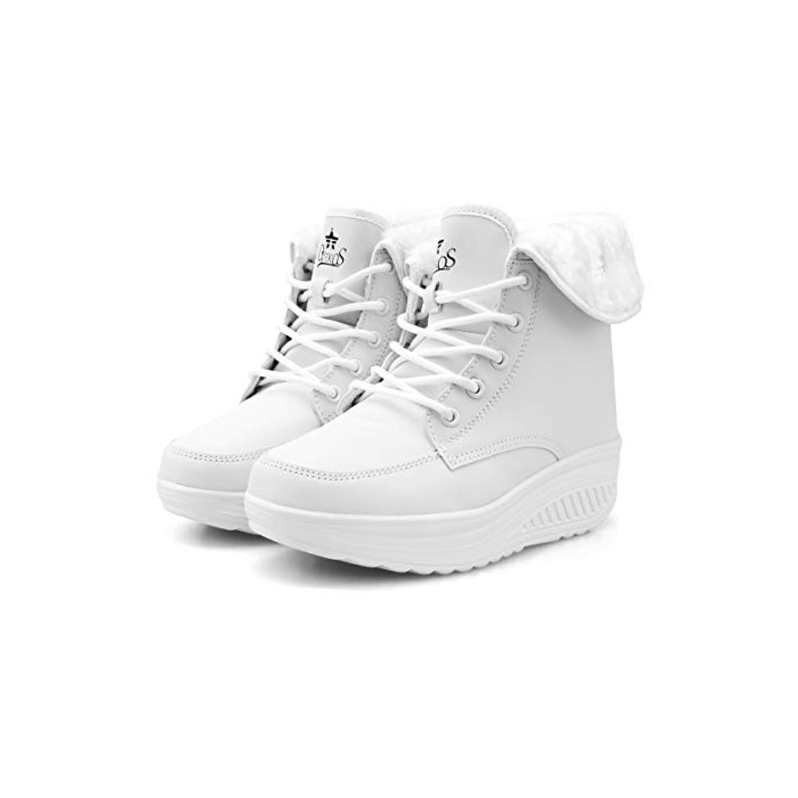 Social Botines Invierno Mujer Botas de Mujer Cordones Zapatos para Caminar Forrados de