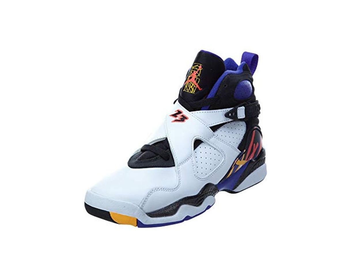 Products Nike Air Jordan 8 Retro BG, Zapatillas de Deporte para Niños, Blanco/Negro/Azul