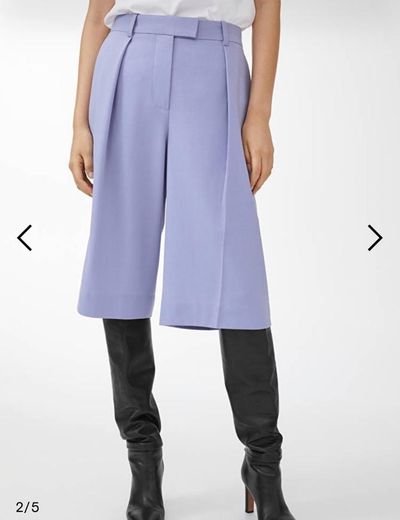 Pleat Detail Wool Culottes