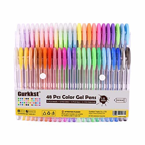 Product Gurkkst 48 Set Boligrafos Gel Colores Bolígrafos de Gel para Scrapbooking, Colorear,