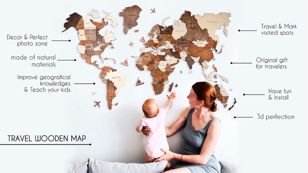 Fashion World's first 3D Wooden World Map by EnjoyTheWood — Kickstarter