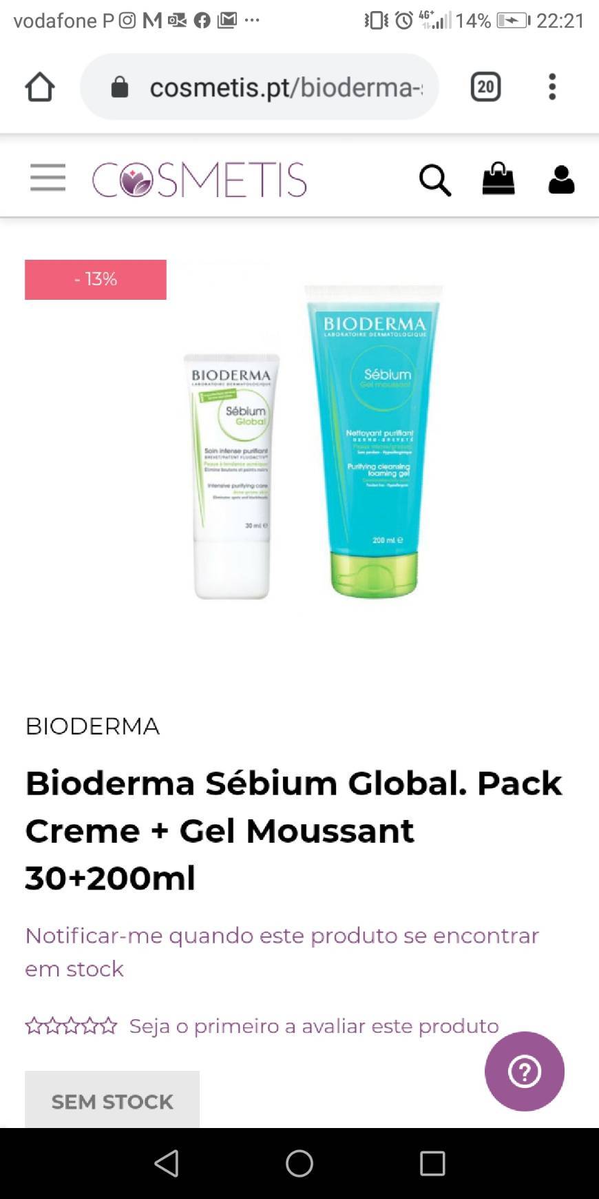 Fashion Bioderma sebium global + gel de limpeza peles mistas oleosas