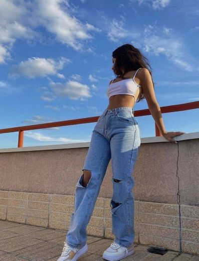 Calça jeans e cropped 