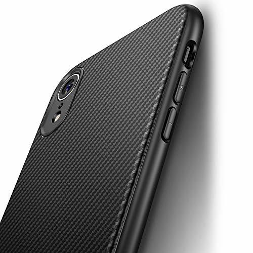 Producto J Jecent Funda iPhone XR [Textura Fibra de Carbono] Carcasa Ligera Silicona