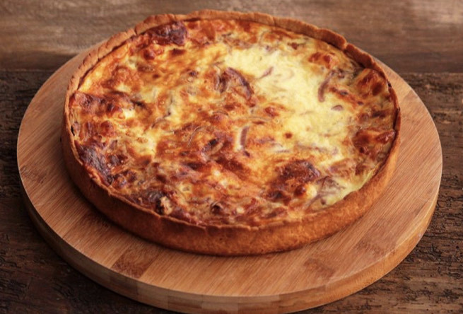 Moda quiche de cebolas douradas 