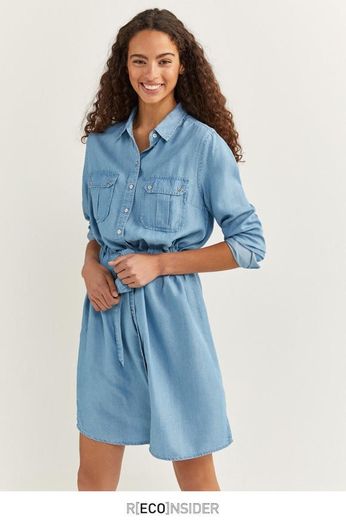 VESTIDO DENIM CAMISEIRO TENCEL 