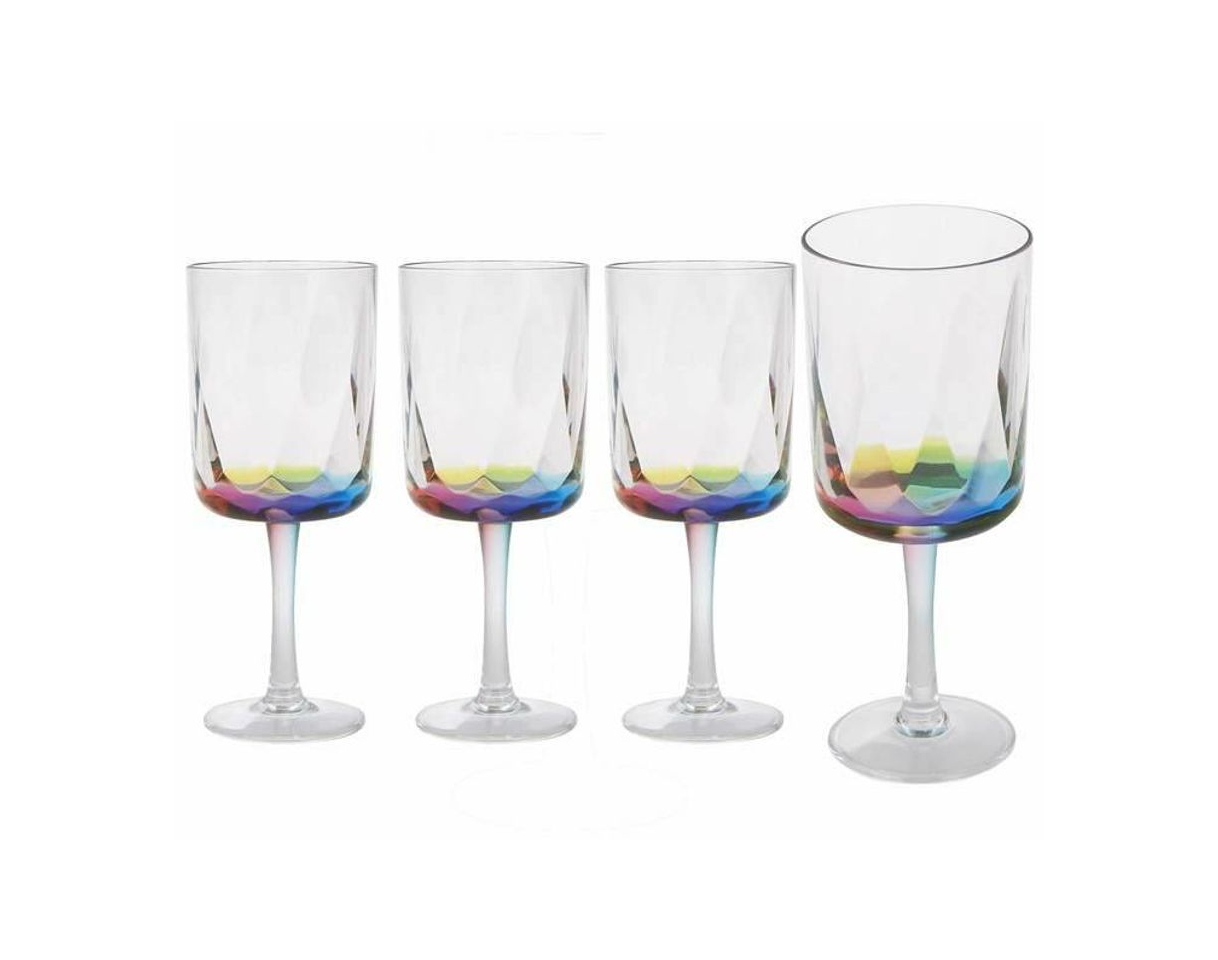 Social Rainbow Acrylic Drinking Modern Shatter