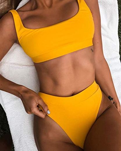 Tops de Bikini para Mujer New Bikini Feminine Tank Top Solid Color