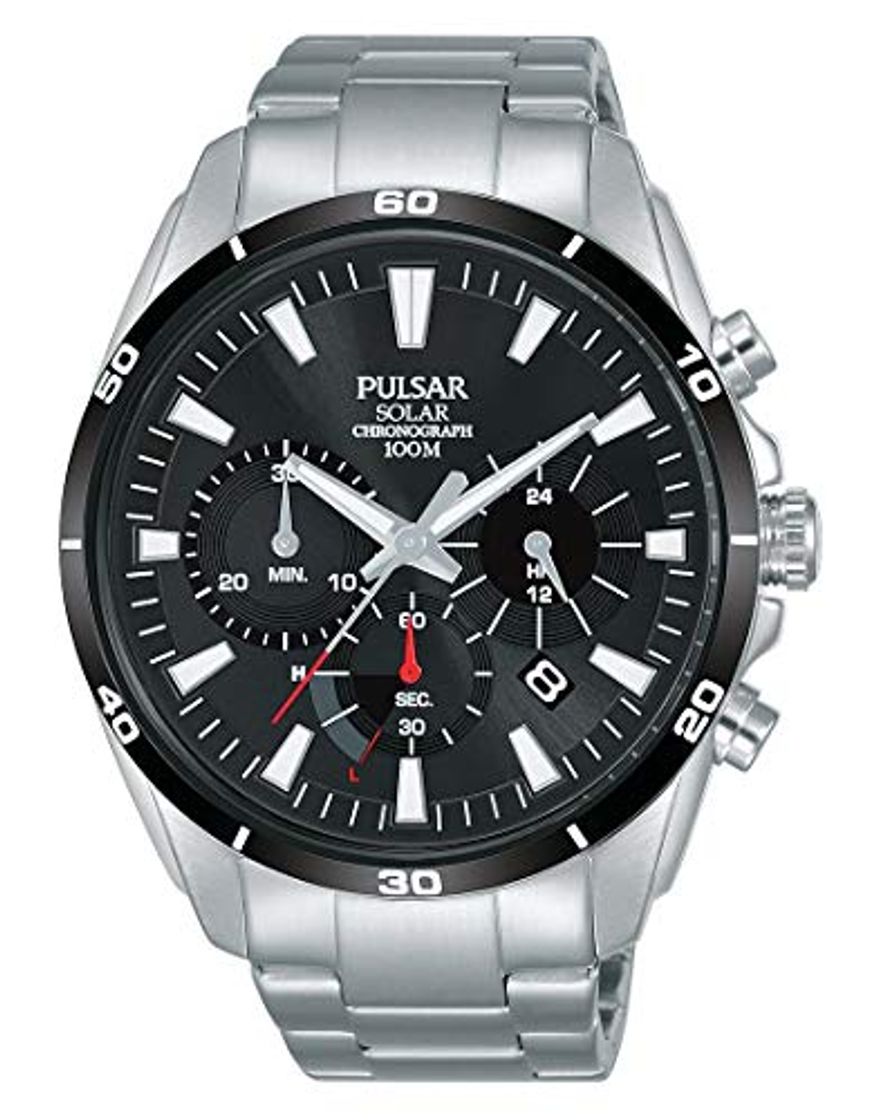 Fashion Pulsar Reloj cronografo para Hombre de Energía Solar con Correa en Acero Inoxidable PZ5059X1