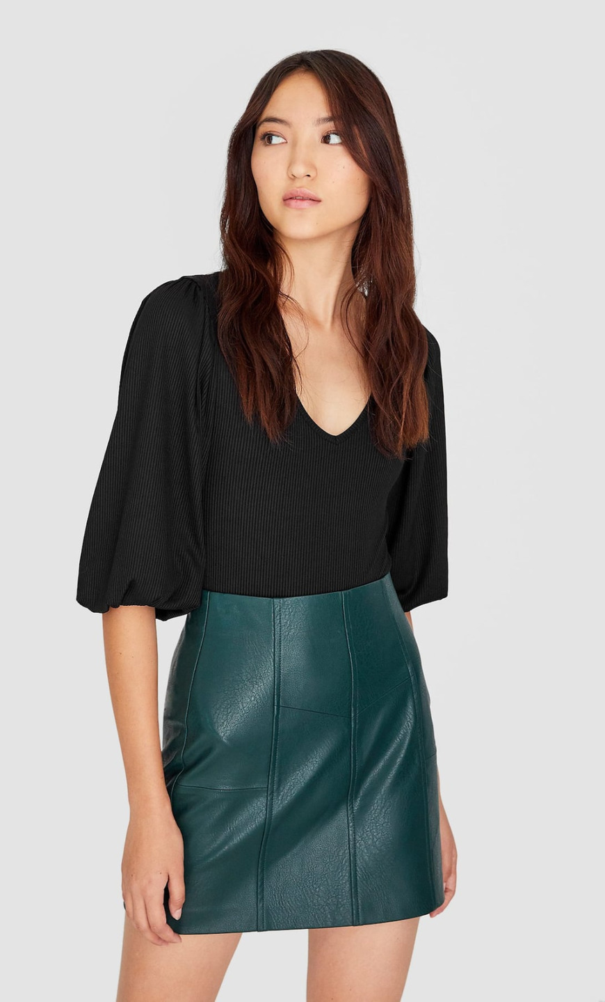 Stradivarius - Body com manga abalonada 