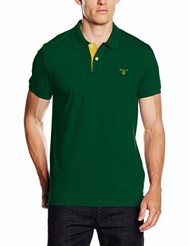 Fashion GANT Contrast Collar Pique SS Rugger Polo, Verde