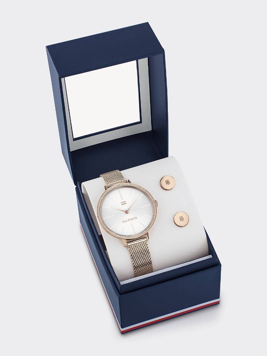 Social KELLY WATCH AND EARRING GIFT SET TOMMY HILFIGER