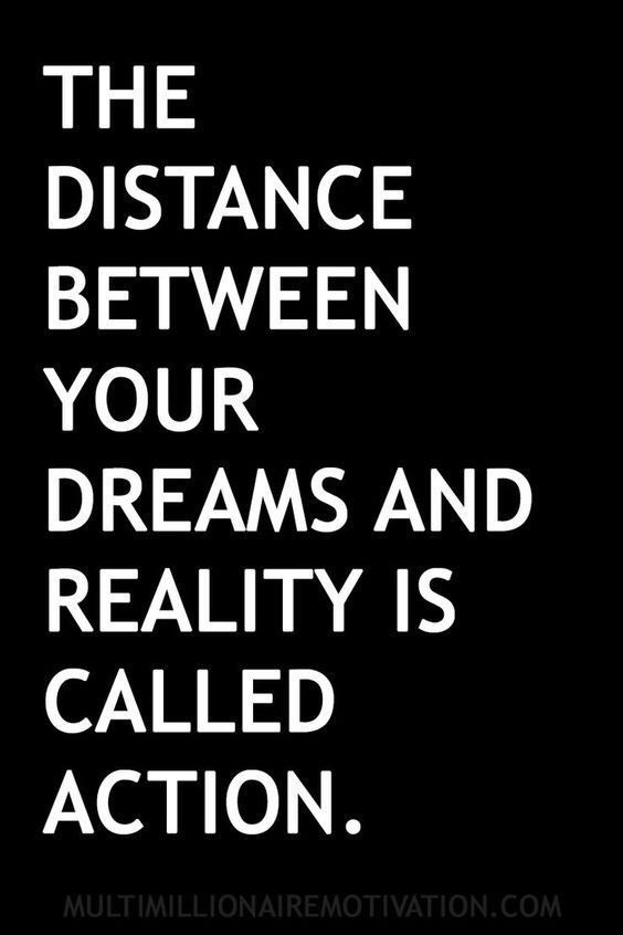 The distance between your dreams and reality
