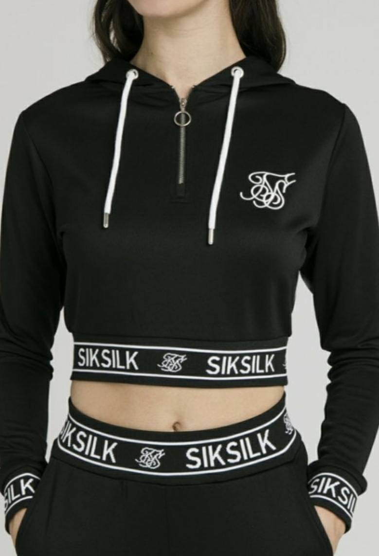 Moda SikSilk Half Zip Track Top - Black