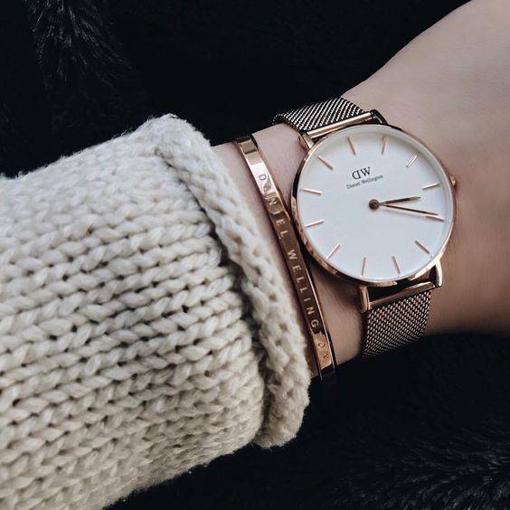 Moda Daniel Wellington Reloj Analógico para Mujer de Cuarzo con Correa en Acero