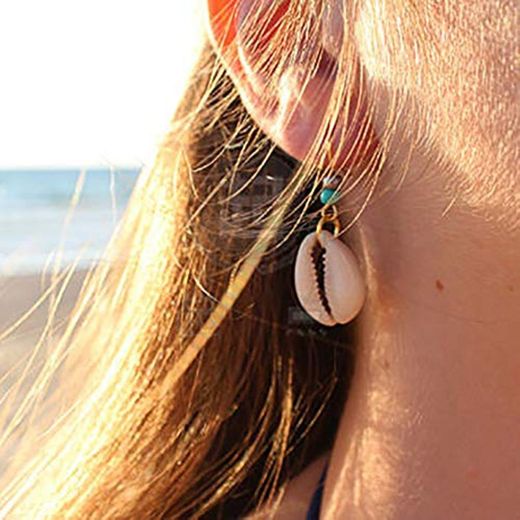 Pendientes de aleación de moda Diy Sea Shell Pendientes colgantes Mujeres Brincos Pendientes de plata hechos a mano