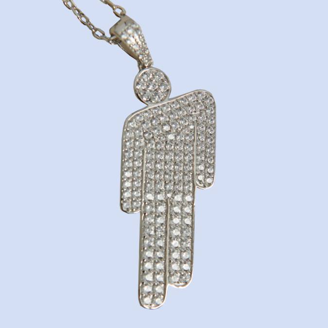 Product Blohsh Pendant Jeweled Sterling Silver Necklace 