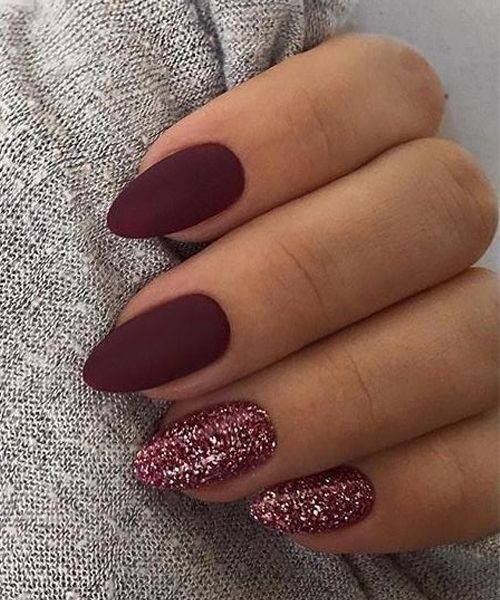 Moda Unhas bordo 