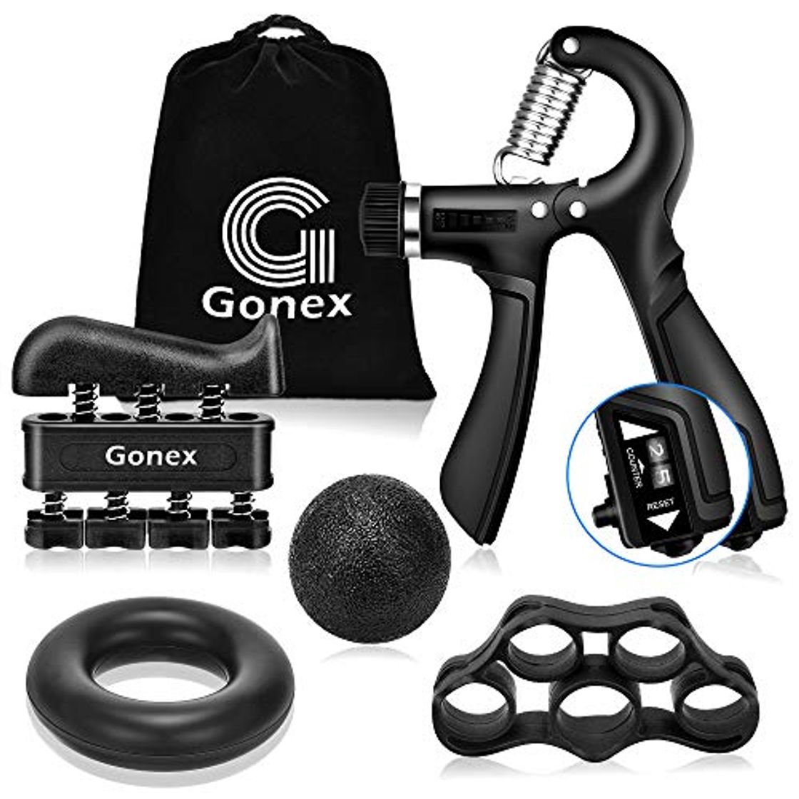 Product Gonex Contando Fortalecedores de Mano Kit de Entrenamiento de Agarre de antebrazo