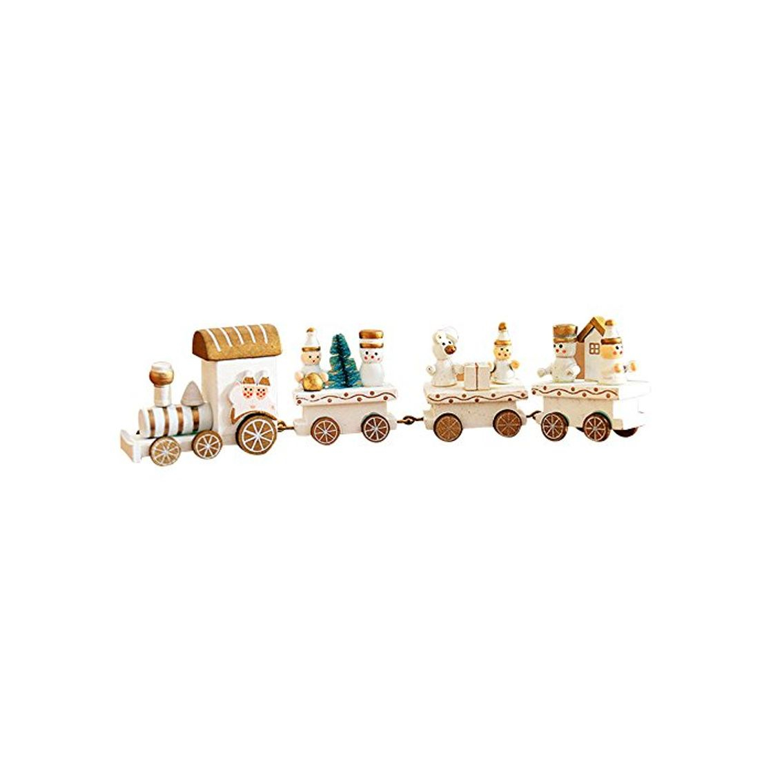 Home Pequeño tren de Navidad, Holacha Decoraciones de navidad Hecho de maderas para