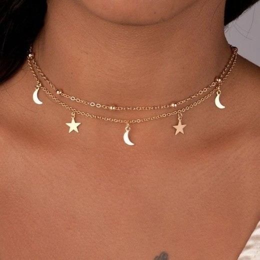Moon & star necklace 