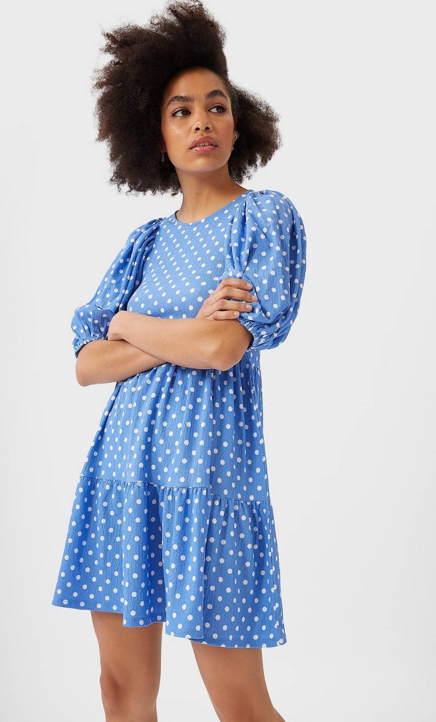 Vestido com manga abalonada