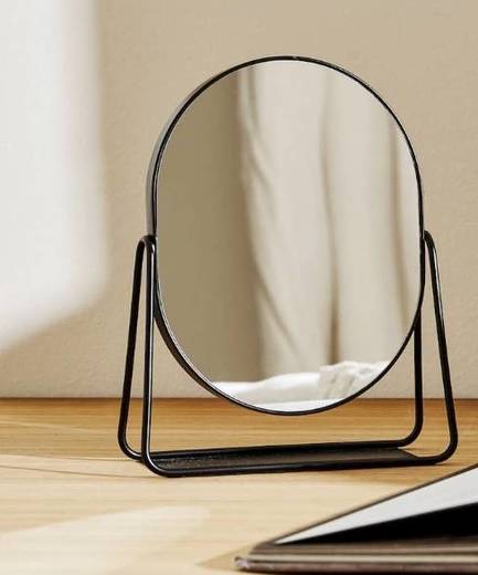 Black border mirror with stand