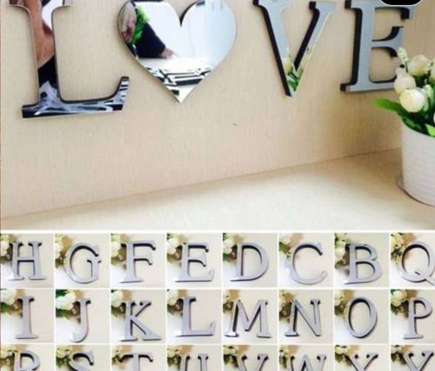 Social 1 Pcs Letras de adesivos de parede em espelho 3D

