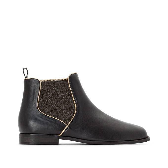 Moda Botas chelsea, elástico dourado

