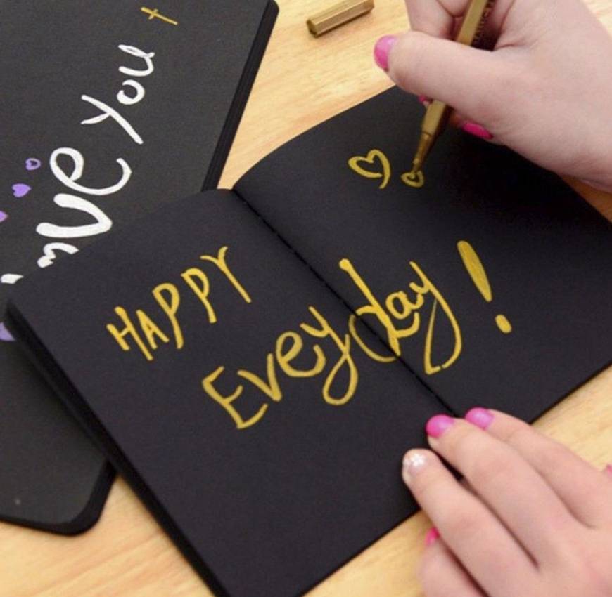 Social Caderno de papel preto de graffiti 