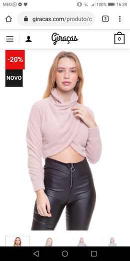 Camisola de malha rosa 