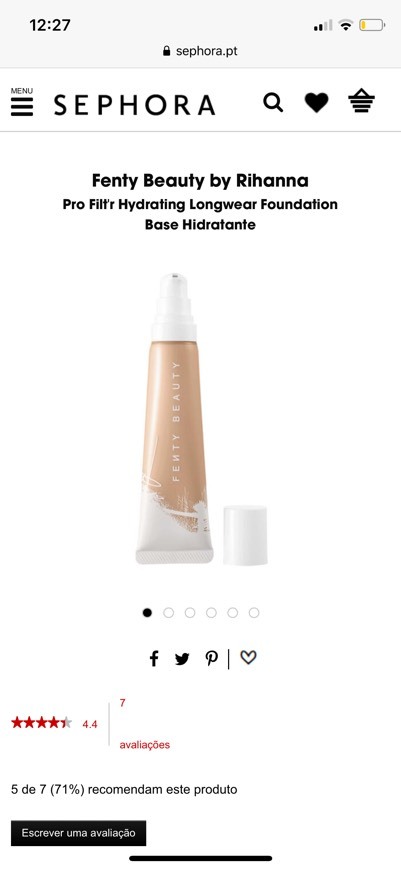 Producto Fenty Beauty by Rihanna
Pro Filt'r Hydrating Longwear Founda